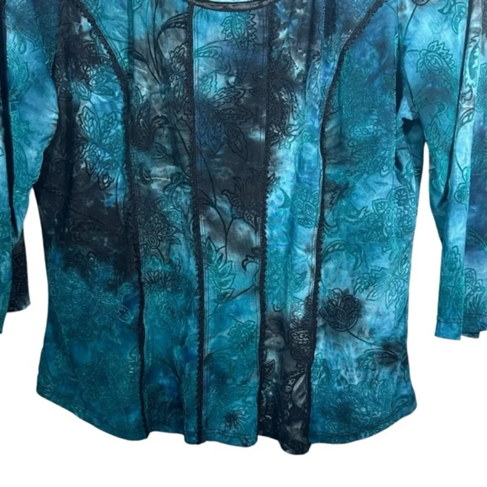 Vtg Y2K Women's Corset Top Sz L Velvet Witchy Fairy Gothic Blue Black Sam and Jo - Picture 4 of 16